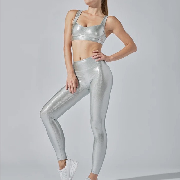 Victoria's Secret Silver White Shimmer Metallic Leggings 6104 - JUST LEGGINGS - Picture 11 of 11